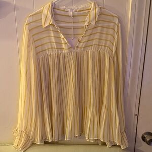 LC Lauren Conrad Yellow Striped Blouse